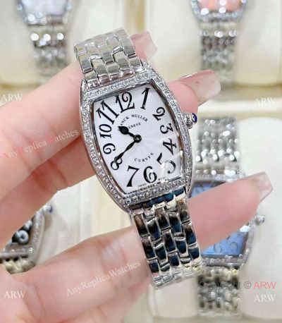 Copy Franck Muller Tonneau Curvex 1752QZ Diamond Bezel 25x35mm